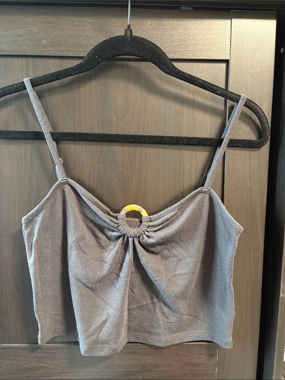 American EagleGrey Cropped Tank Top with Ring Detail